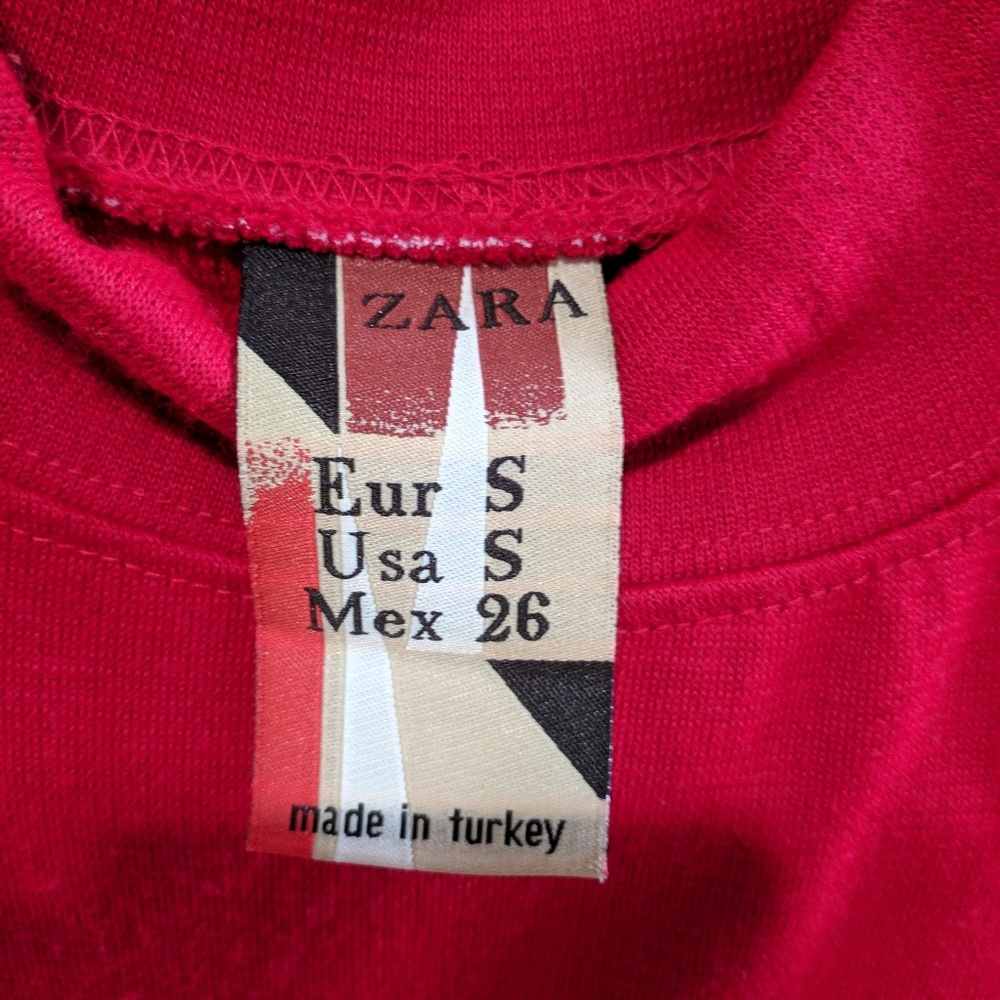 Zara Vintage Red Dress size Small - Picture 4 of 7